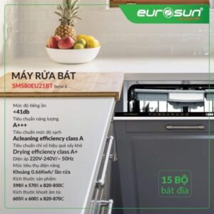 Máy rửa bát âm toàn phần EUROSUN SMS80EU21BT Serial 8 - 99 Máy rửa bát âm toàn phần EUROSUN SMS80EU21BT Serial 8 - 98