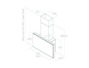 Máy hút mùi áp tường Elica PLAT WH/F/80 PRF0165712 - 7
