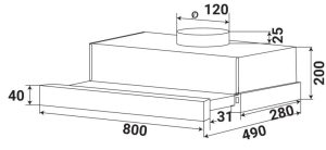 MÁY HÚT MÙI ÂM TỦ KAFF KF-TL1008B