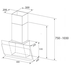 Thông số kỹ thuật MÁY HÚT MÙI KAFF KF-LUX-AT90H-BK