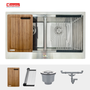 Apron sink KN8750DASiphon, thớt gỗ, roll mat KONOX - 7 Apron sink KN8750DASiphon, thớt gỗ, roll mat KONOX - 6