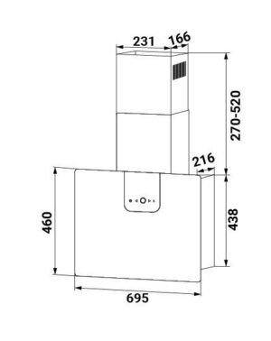 MÁY HÚT MÙI KÍNH VÁT KAFF KF-VERTI 700WHIT - 4