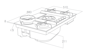 Bếp gas kết hợp hút mùi Elica NIKOLATESLA FLAME GR/A/88 PRF0159642 - 8 Bếp gas kết hợp hút mùi Elica NIKOLATESLA FLAME GR/A/88 PRF0159642 - 7