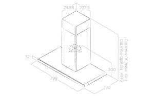 Máy hút mùi âm tủ Elica GALAXY BLIX/A/80 PRF0008948B - 5