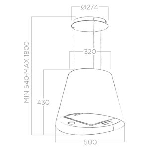 MÁY HÚT MÙI ĐẢO ĐÈN ELICA JUNO WH/F/50 PRF0071972D - 5