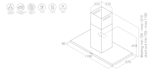 Máy hút mùi áp tường Elica THIN ISLAND IX/A/120 PRF0144973 - 9 Máy hút mùi áp tường Elica THIN ISLAND IX/A/120 PRF0144973 - 8