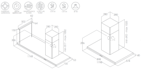 Máy hút mùi áp tường Elica MOON IS IX/A/60X90 PRF0093507A - 6