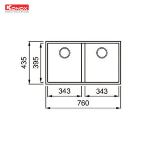 CHẬU RỬA BÁT KONOX GRANITE SINK VELOCI 760D–GREY - 8 CHẬU RỬA BÁT KONOX GRANITE SINK VELOCI 760D–GREY - 7