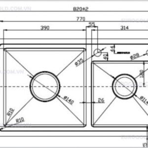 CHẬU RỬA BÁT EUROGOLD EUP18246 - 9