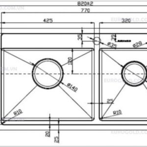 CHẬU RỬA BÁT EUROGOLD EUP28248 - 9
