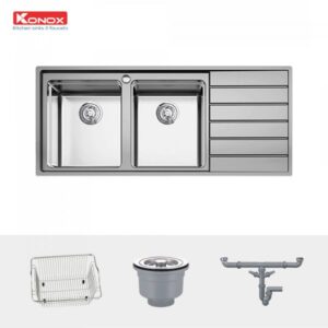 CHẬU RỬA BÁT KONOX Premium KS11650 2B Bàn phải - 4