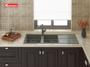 Granite sink Livello 1160 GreySiphon, giá úp bát inox KONOX - 17 Granite sink Livello 1160 GreySiphon, giá úp bát inox KONOX - 16