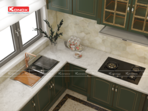 Topmount sink KN8250TDSiphon, thớt gỗ, roll mat KONOX - 14