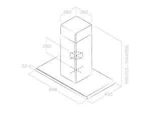 Máy hút mùi Elica GALAXY ISLAND BLIX/A/90X45 PRF0017852B - 4