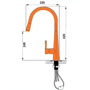 Vòi rửa tay nóng lạnh có dây rút Garis MF11C - 8 Vòi rửa tay nóng lạnh có dây rút Garis MF11C - 7