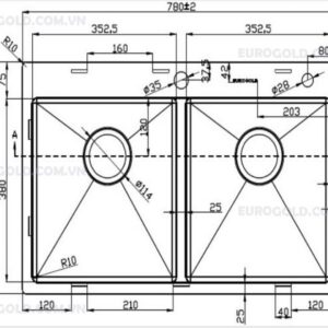 CHẬU RỬA BÁT EUROGOLD EUS47848 - 9