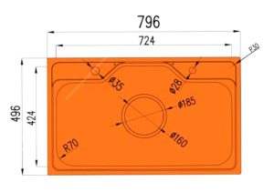 Chậu rửa chén bát 1 hố lớn Garis GS11.80 - 7