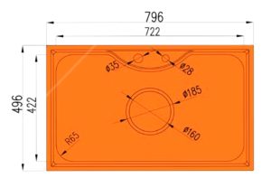 Chậu rửa chén bát có 1 hố lớn Garis GS15.80 - 7