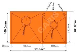 Chậu rửa chén bát Garis GS21.82 - 8 Chậu rửa chén bát Garis GS21.82 - 7