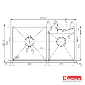 Chậu rửa bát KONOX KN8248DO - 5 Chậu rửa bát KONOX KN8248DO - 4