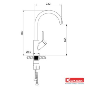 VÒI RỬA BÁT KONOX MODO BLACK - 3