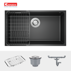 Chậu đá Konox Granite Sink Naros 760S–Black - 17