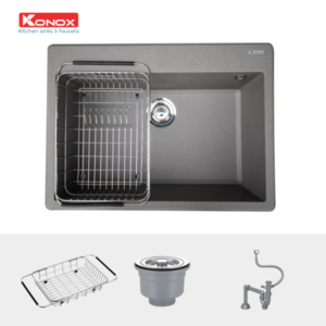 Chậu rửa bát KONOX Granite Sink Ruvita 680 Grey - 9