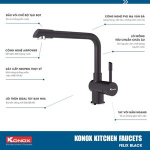 VÒI RỬA BÁT KONOX FELIX BLACK - 10 VÒI RỬA BÁT KONOX FELIX BLACK - 9