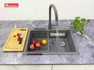 Chậu rửa bát KONOX Granite Sink Ruvita 680 Grey - 15