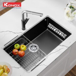 Chậu rửa bát KONOX Granite Sink Ruvita 680 Black - 9 Chậu rửa bát KONOX Granite Sink Ruvita 680 Black - 8