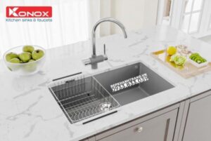 Chậu rửa bát KONOX Granite Sink Ruvita 680 Grey - 9