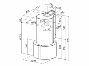 MÁY HÚT MÙI TREO TƯỜNG FABER CASSIOPEA - 3