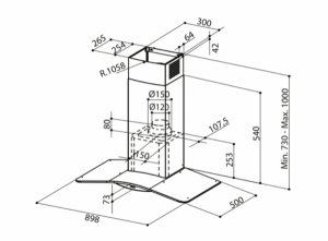 MÁY HÚT MÙI ÁP TƯỜNG FABER ARCO PLUS - 4 MÁY HÚT MÙI ÁP TƯỜNG FABER ARCO PLUS - 3