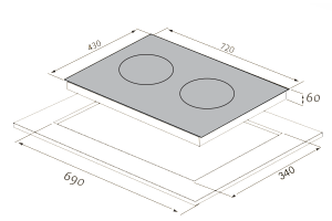 Bếp từ hỗn hợp TOMATE TOM 02IH-G7