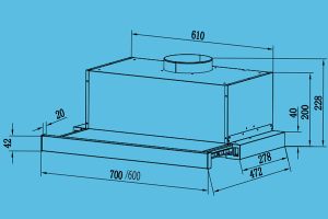 Máy Khử Mùi Ống Khói TOMATE TOM 1151 60 cm