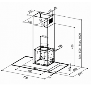 MÁY HÚT MÙI FABER NICE A70 - 4 MÁY HÚT MÙI FABER NICE A70 - 3