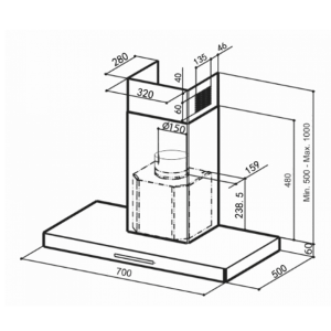 MÁY HÚT MÙI FABER LUCY A70 - 4 MÁY HÚT MÙI FABER LUCY A70 - 3