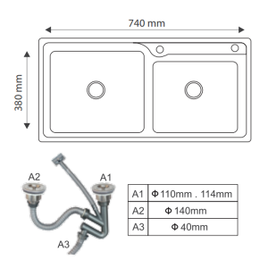 Chậu rửa bát Giovani GS-7842 PM - 6