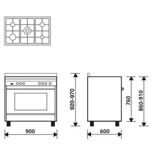 BẾP GA 5 LÒ KẾT HỢP LÒ NƯỚNG 90CM ROSIERES MQB612VI - 5 BẾP GA 5 LÒ KẾT HỢP LÒ NƯỚNG 90CM ROSIERES MQB612VI - 4