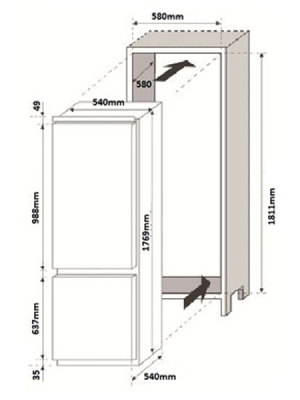 TỦ LẠNH ÂM TỦ 250L ROSIERES RBBF178T - 4 TỦ LẠNH ÂM TỦ 250L ROSIERES RBBF178T - 3