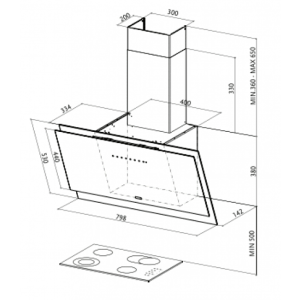 MÁY HÚT MÙI FABER BLACK TIE BLACK - 4 MÁY HÚT MÙI FABER BLACK TIE BLACK - 3