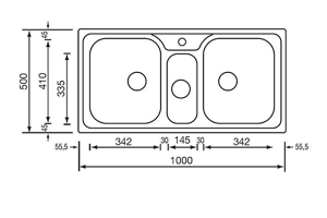 CHẬU RỬA 3 HỐ ROSIERES 011646MATICO - 4 CHẬU RỬA 3 HỐ ROSIERES 011646MATICO - 3