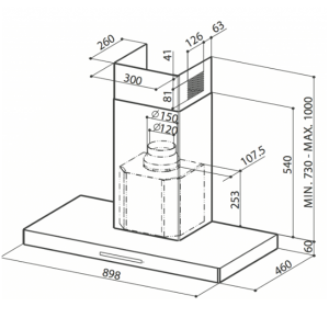 MÁY HÚT MÙI ÁP TƯỜNG FABER LOOK - 4 MÁY HÚT MÙI ÁP TƯỜNG FABER LOOK - 3