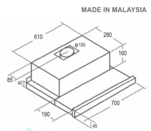 Máy hút khử mùi PRAMIE ALH-700 - 2 Máy hút khử mùi PRAMIE ALH-700