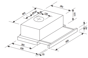MÁY HÚT MÙI ÂM TỦ ROSIERES RHT6300LIN-60CM - 3