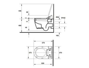 Bồn cầu treo tường Me By Starck Duravit 588.46.406 - 6