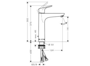 VÒI LAVABO HANSGROHE FOCUS 190 589.29.223 - 3