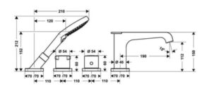TRỌN BỘ BỘ TRỘN BỒN TẮM 4 LỖ ĐIỀU NHIỆT AXOR CITTERIO E HAFELE 589.30.530 - 3