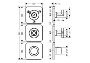 TRỌN BỘ BỘ TRỘN SEN TẮM ÂM 3 CHỨC NĂNG AXOR CITTERIO E 589.30.531 - 3