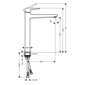 VÒI LAVABO HANSGROHE METROPOL 260 589.50.511 - 3